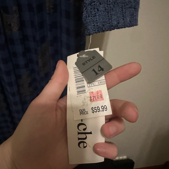 Modest Allison Che bluedress with button up overcoat. - Picture 3 of 3